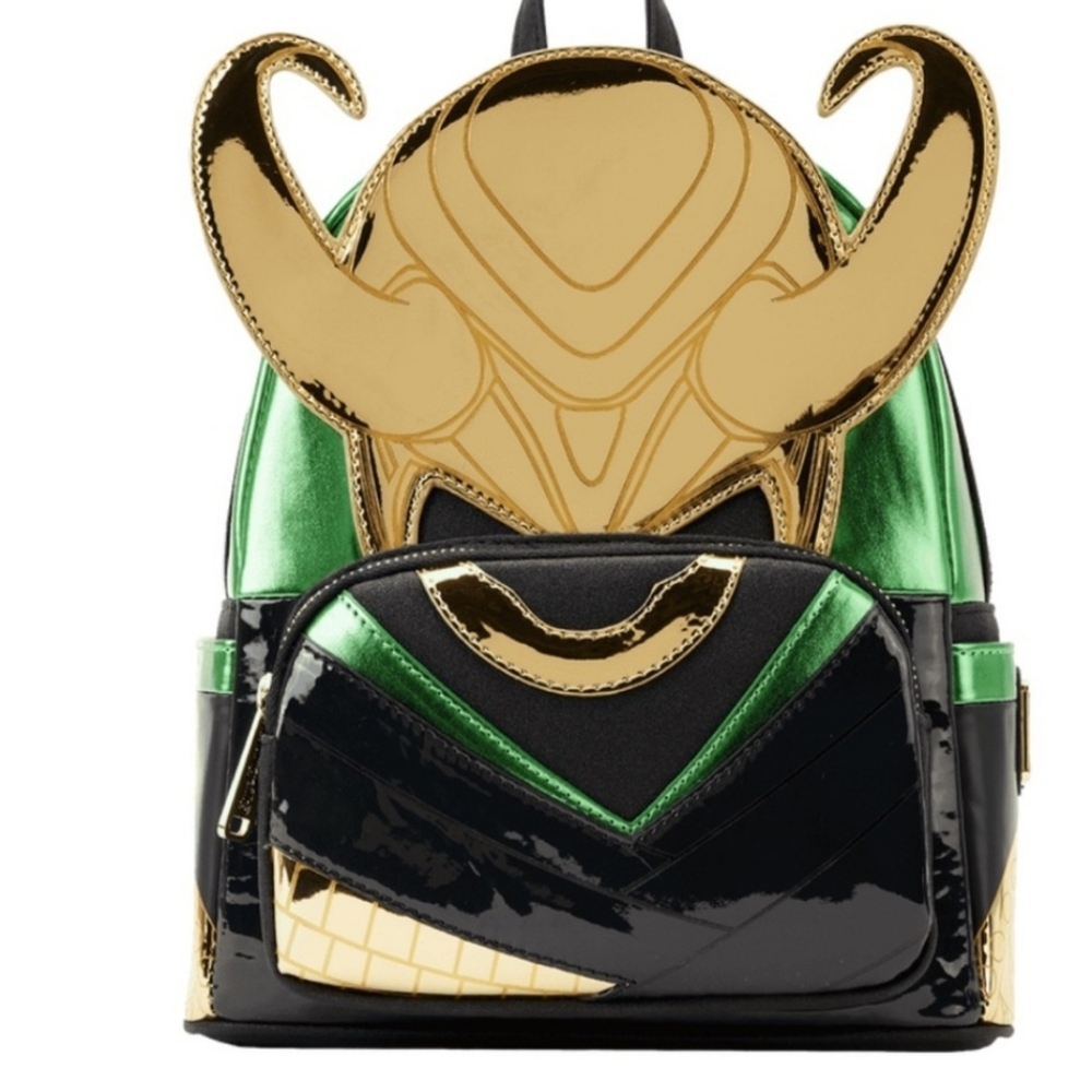 NWT LOUNGEFLY MARVEL LOKI METALLIC